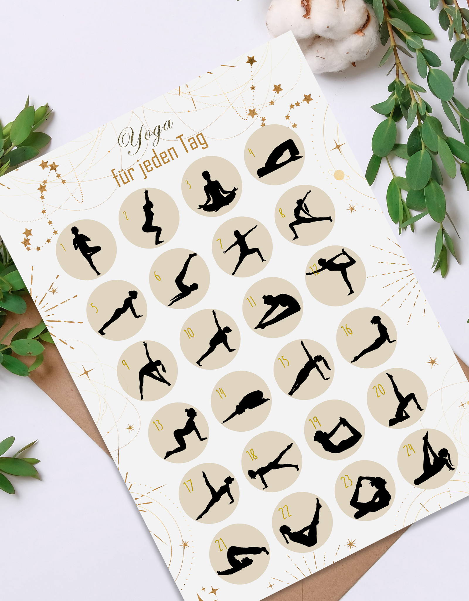 Postkarte YOGA HELL Yogaübungen für jeden Tag DIN A6