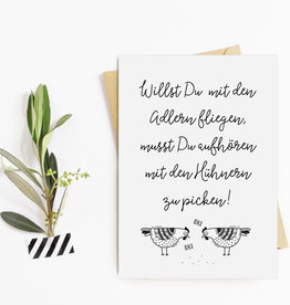 Postkarte Willst Du mit den Adlern fliegen