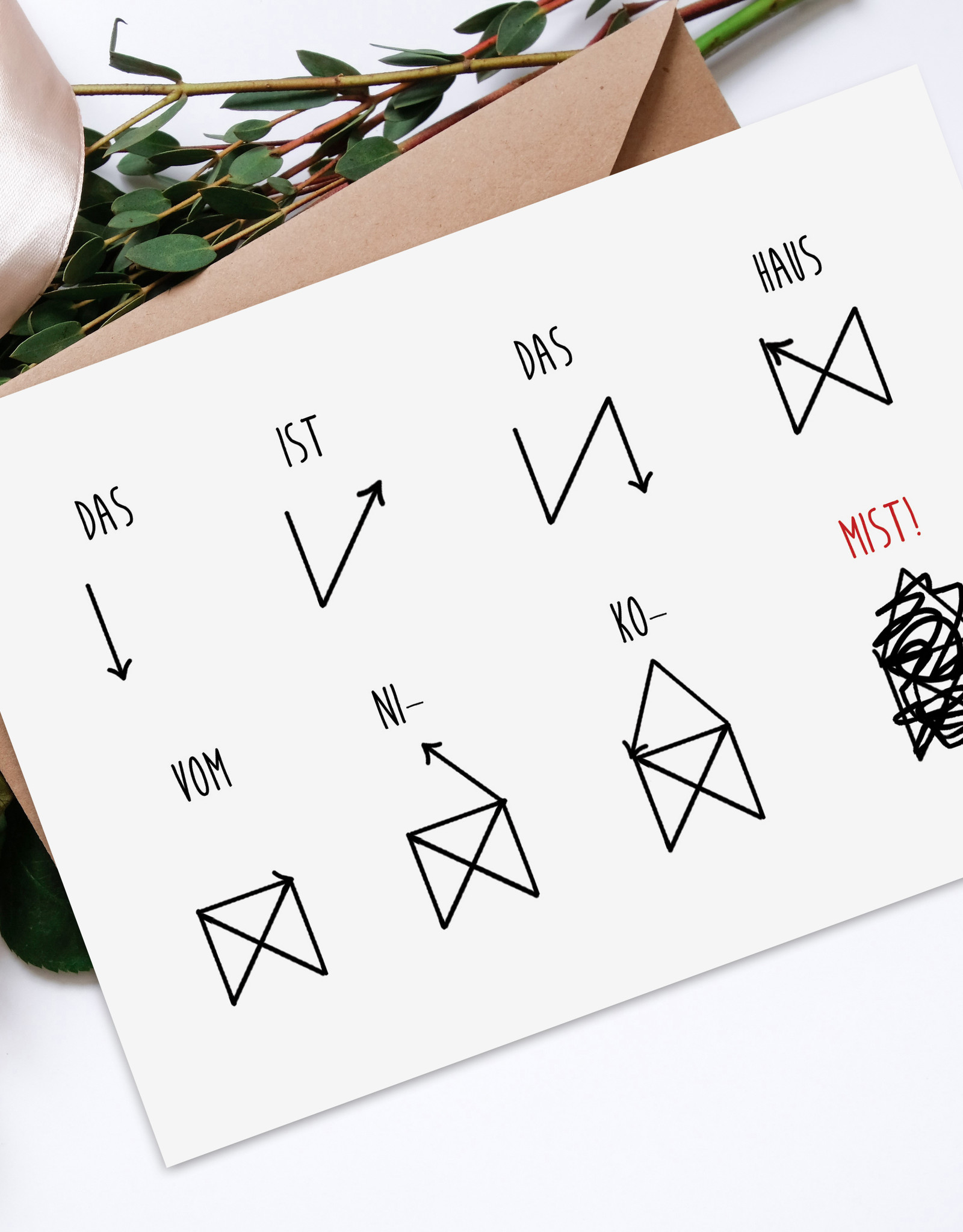 Weihnachtskarte Haus vom Nikolaus Postkarte Weihnachten lustig