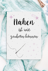 Postkarte Nähen ist wie Zaubern können Nähen Geschenke Karte