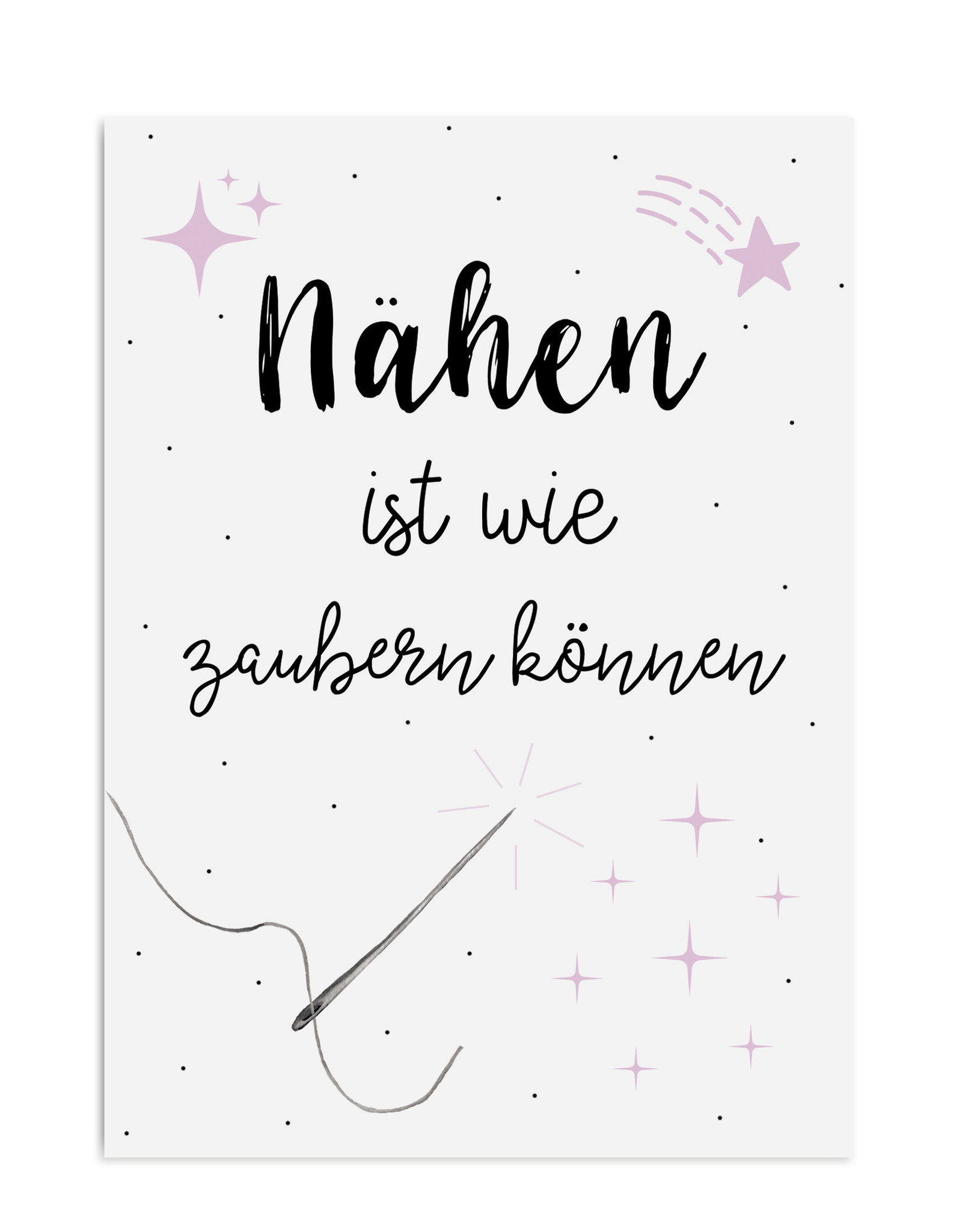 Postkarte Nähen ist wie Zaubern können Nähen Geschenke Karte