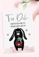 Valentinskarte HASE Für Dich Postkarte Valentinstag Geschenk