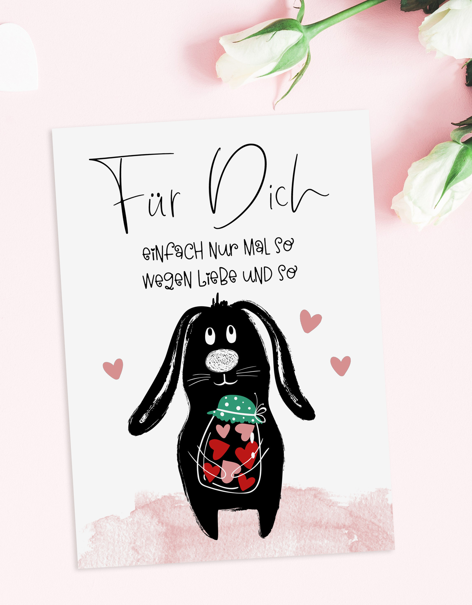 Valentinskarte HASE Für Dich Postkarte Valentinstag Geschenk