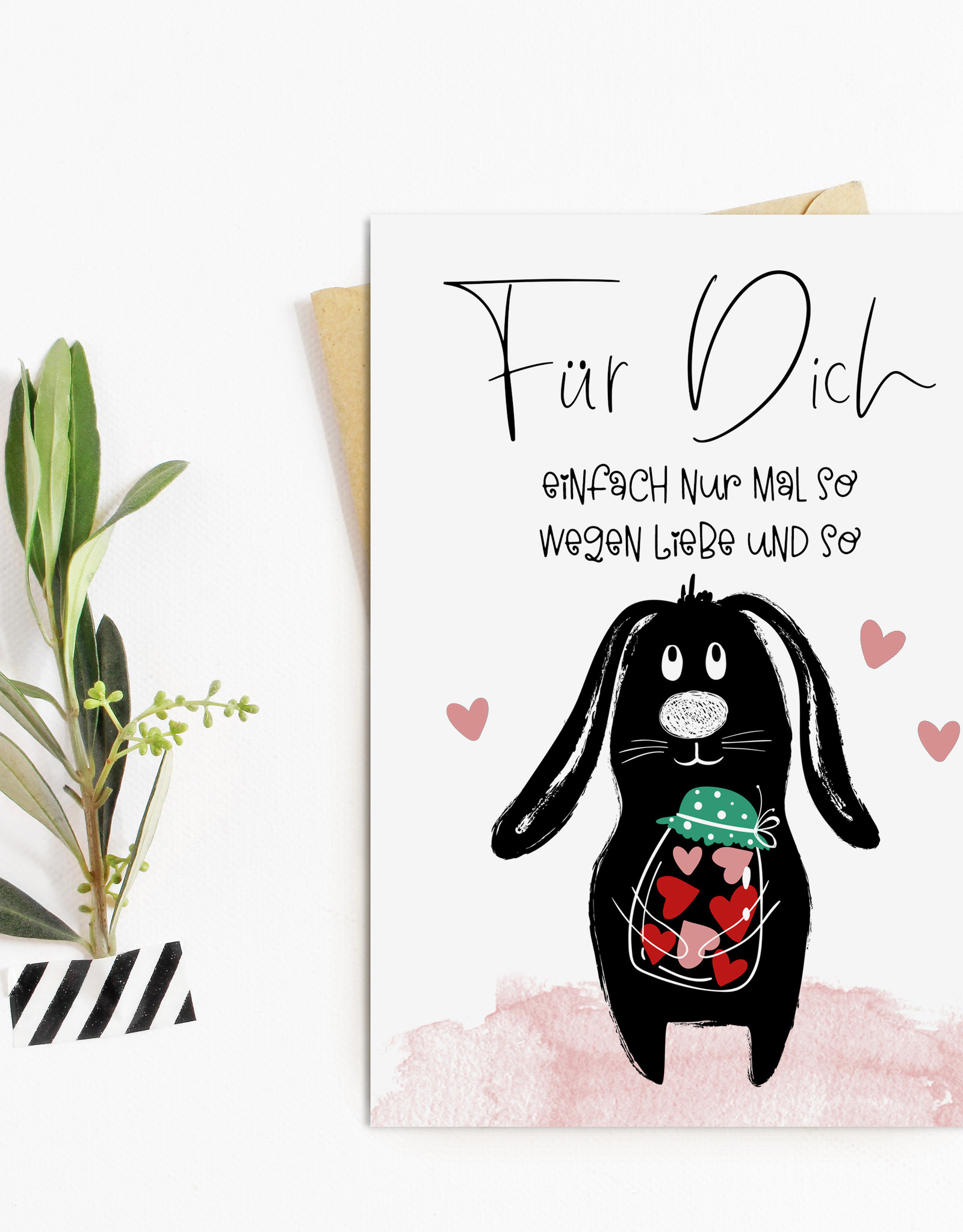 Valentinskarte HASE Für Dich Postkarte Valentinstag Geschenk