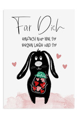 Valentinskarte HASE Für Dich Postkarte Valentinstag Geschenk