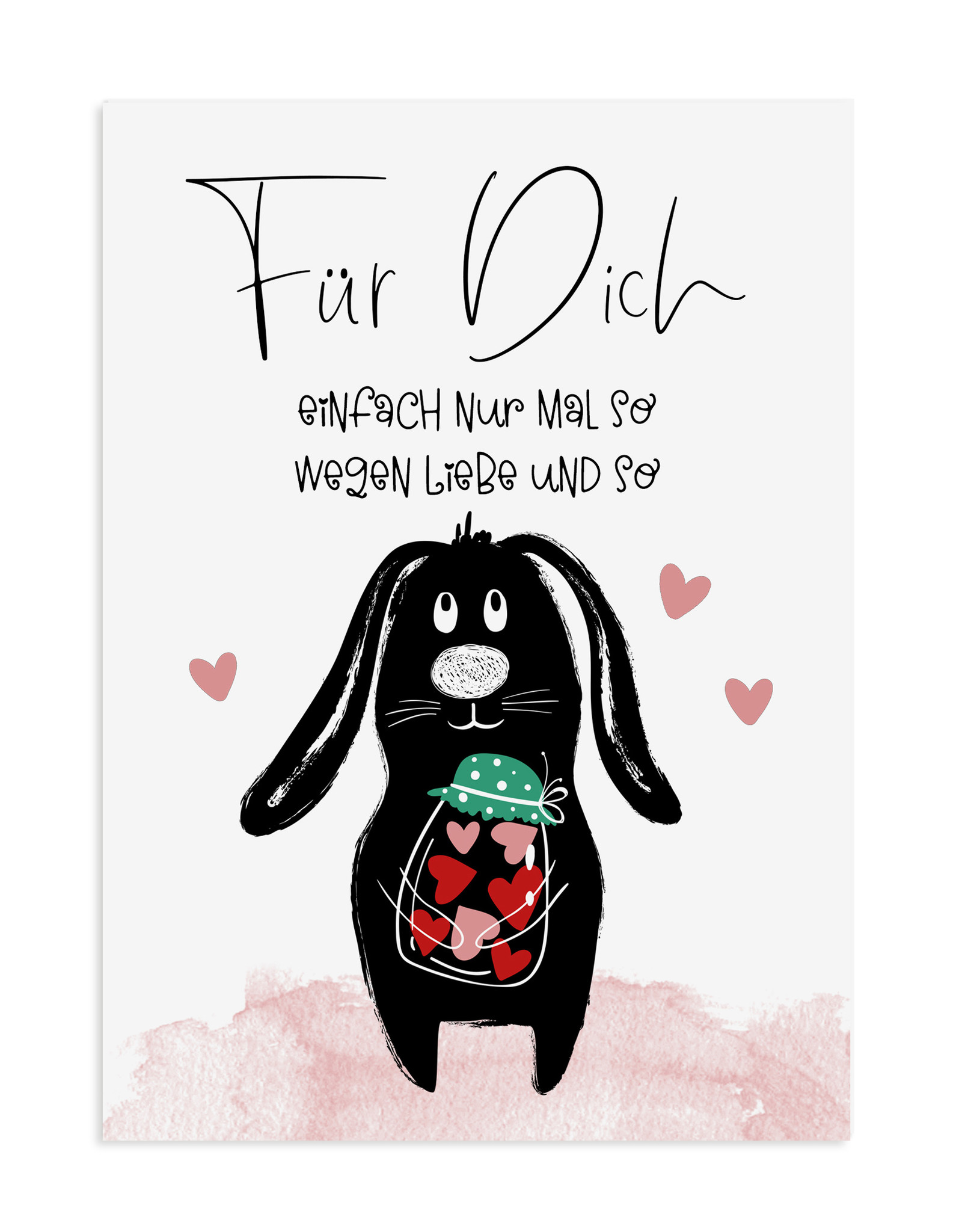 Valentinskarte HASE Für Dich Postkarte Valentinstag Geschenk