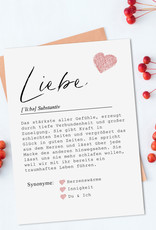 Postkarte LIEBE Definition inkl. Briefumschlag Valentinstag Geschenk Freund