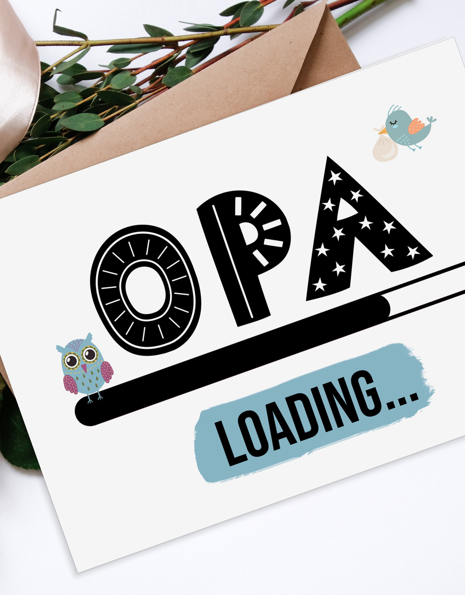 Postkarte Opa LOADING Du wirst Opa Schwangerschaft verkünden