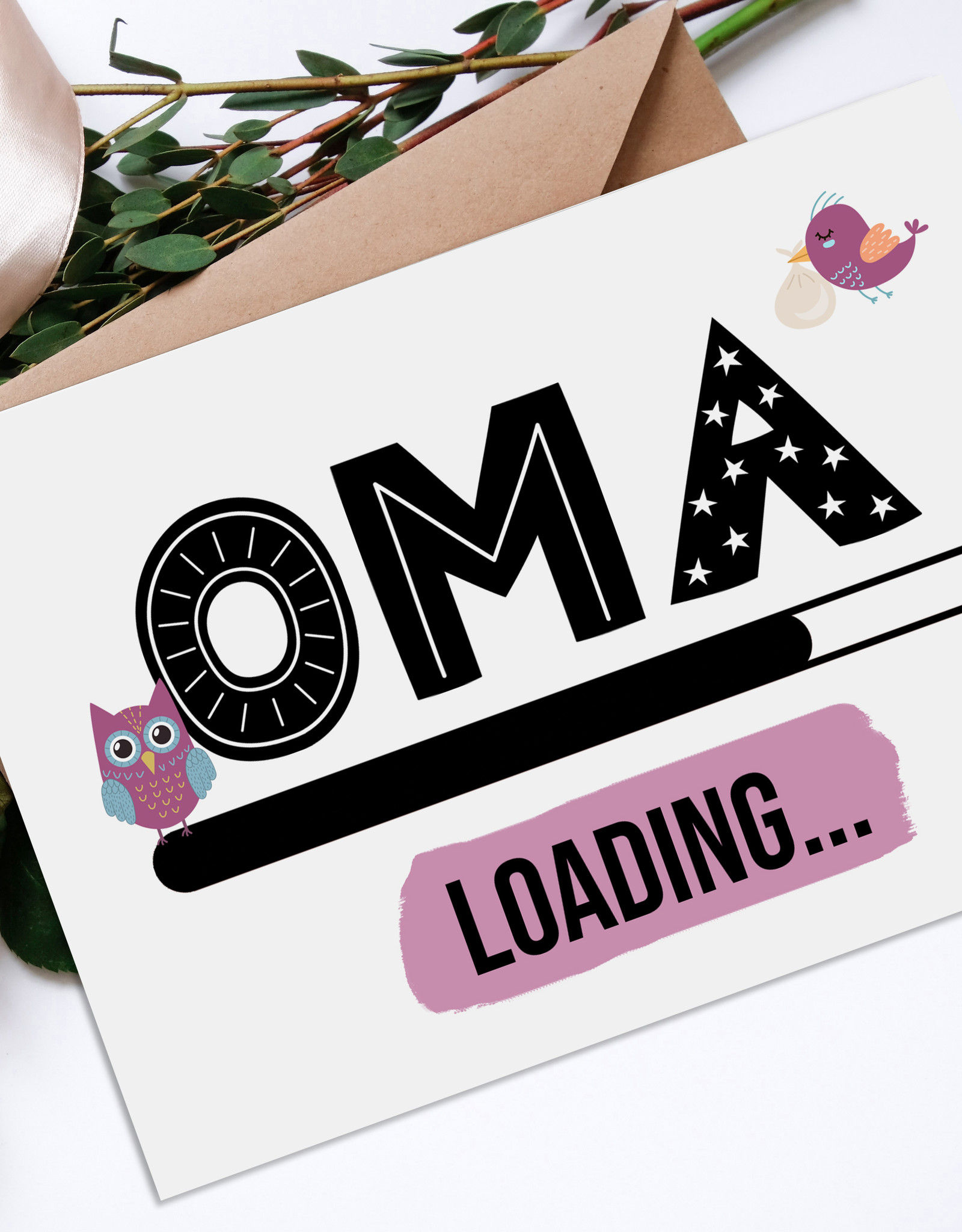 Postkarte Oma LOADING Du wirst Oma Schwangerschaft verkünden