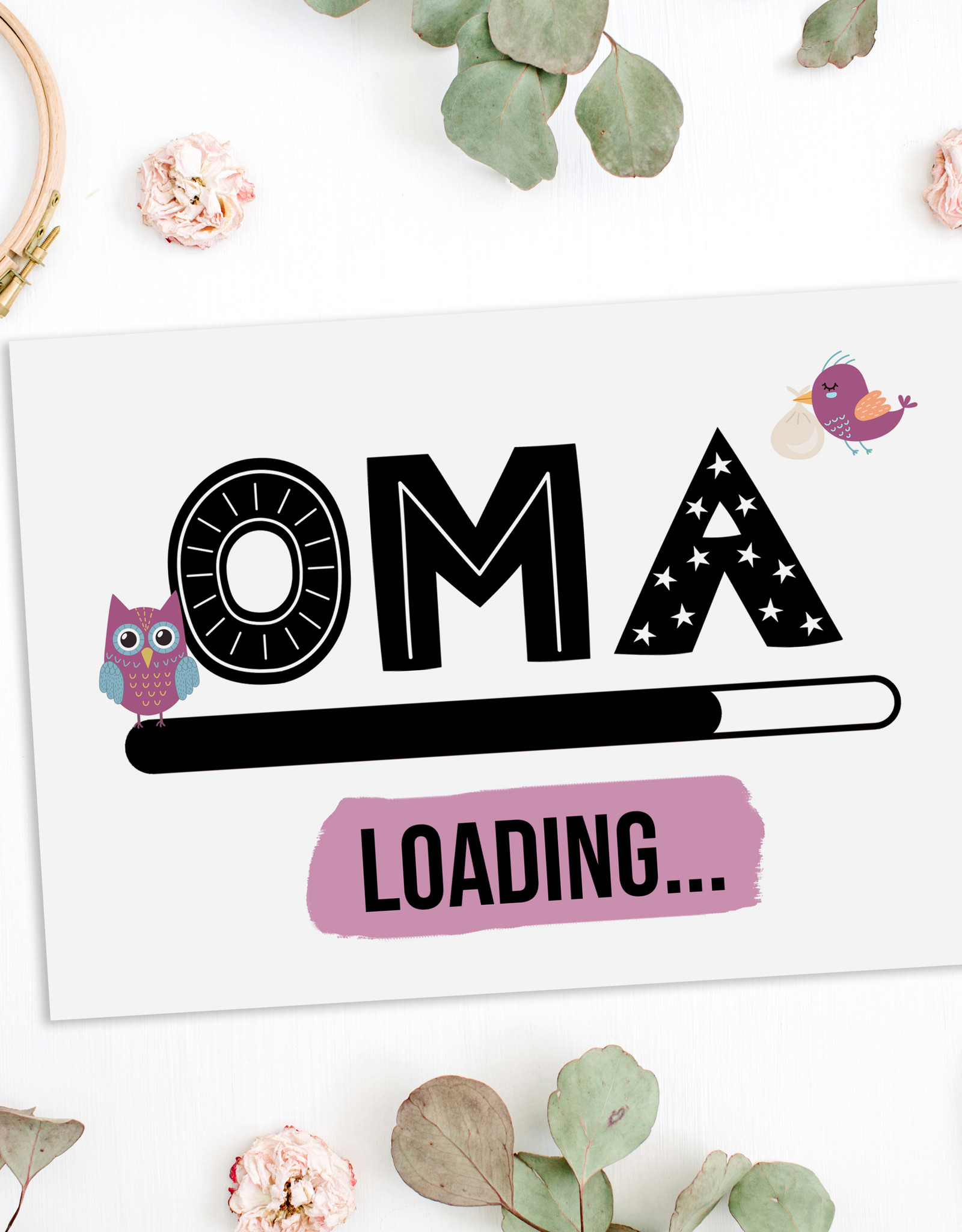 Postkarte Oma LOADING Du wirst Oma Schwangerschaft verkünden