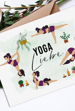Postkarte YOGA LIEBE Karte Katzen Yoga Postkarte Yoga Geschenk