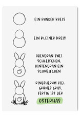 Osterkarte OSTERHASE Spruch Zeichnung Postkarte Ostern