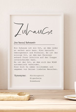 Poster ZUHAUSE Definition DIN A4 Poster Definition Geschenk Umzug