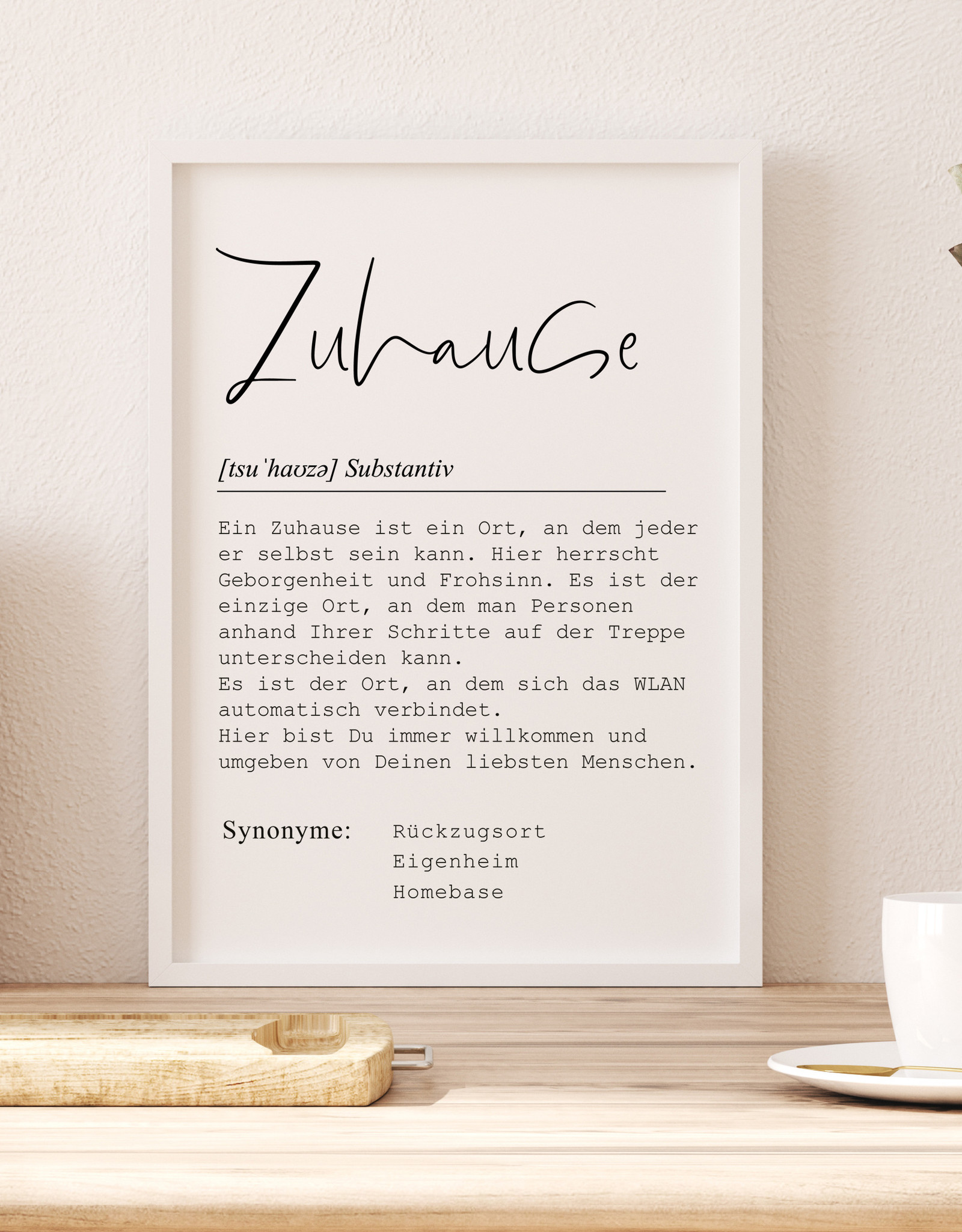 Poster ZUHAUSE Definition DIN A4 Poster Definition Geschenk Umzug