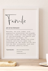 Poster FAMILIE Definition DIN A4 Poster Definition Geschenk Umzug