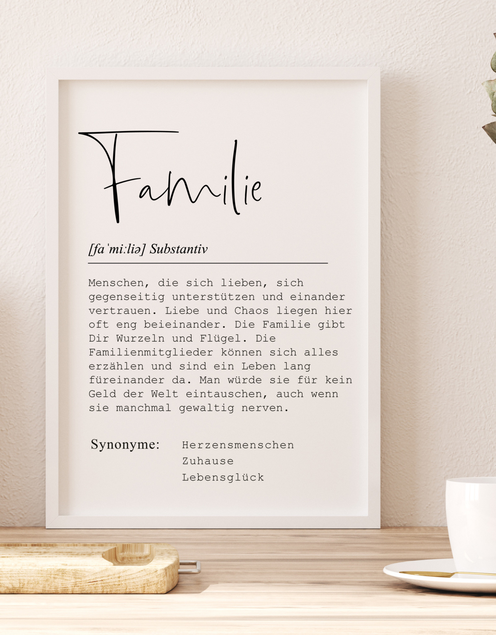 Poster FAMILIE Definition DIN A4 Poster Definition Geschenk Umzug