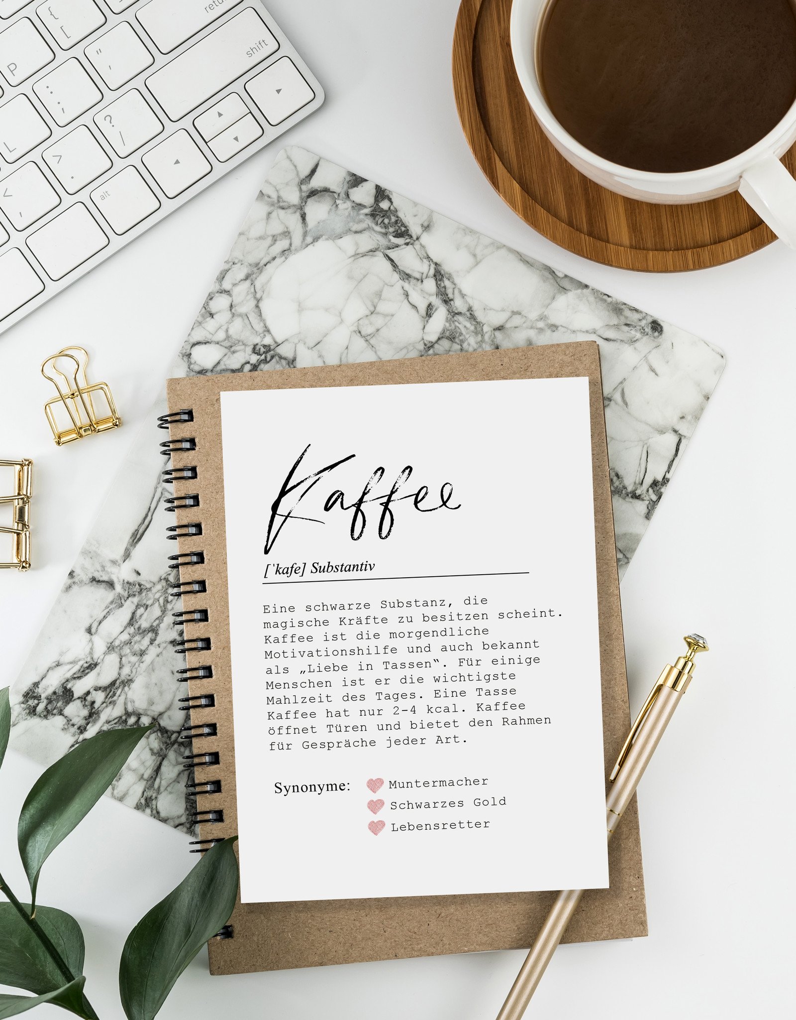 Postkarte KAFFEE Definition inkl. Briefumschlag Kaffee Geschenk Kollege Karte