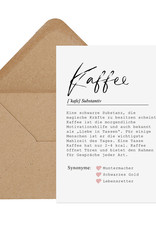 Postkarte KAFFEE Definition inkl. Briefumschlag Kaffee Geschenk Kollege Karte