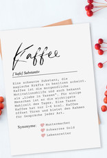 Postkarte KAFFEE Definition inkl. Briefumschlag Kaffee Geschenk Kollege Karte