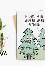 Weihnachtskarte FLITTCHEN Postkarte Weihnachten lustig Spruch