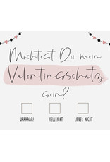 Postkarte Möchtest Du mein Valentinsschatz sein? Valentinstag Geschenk
