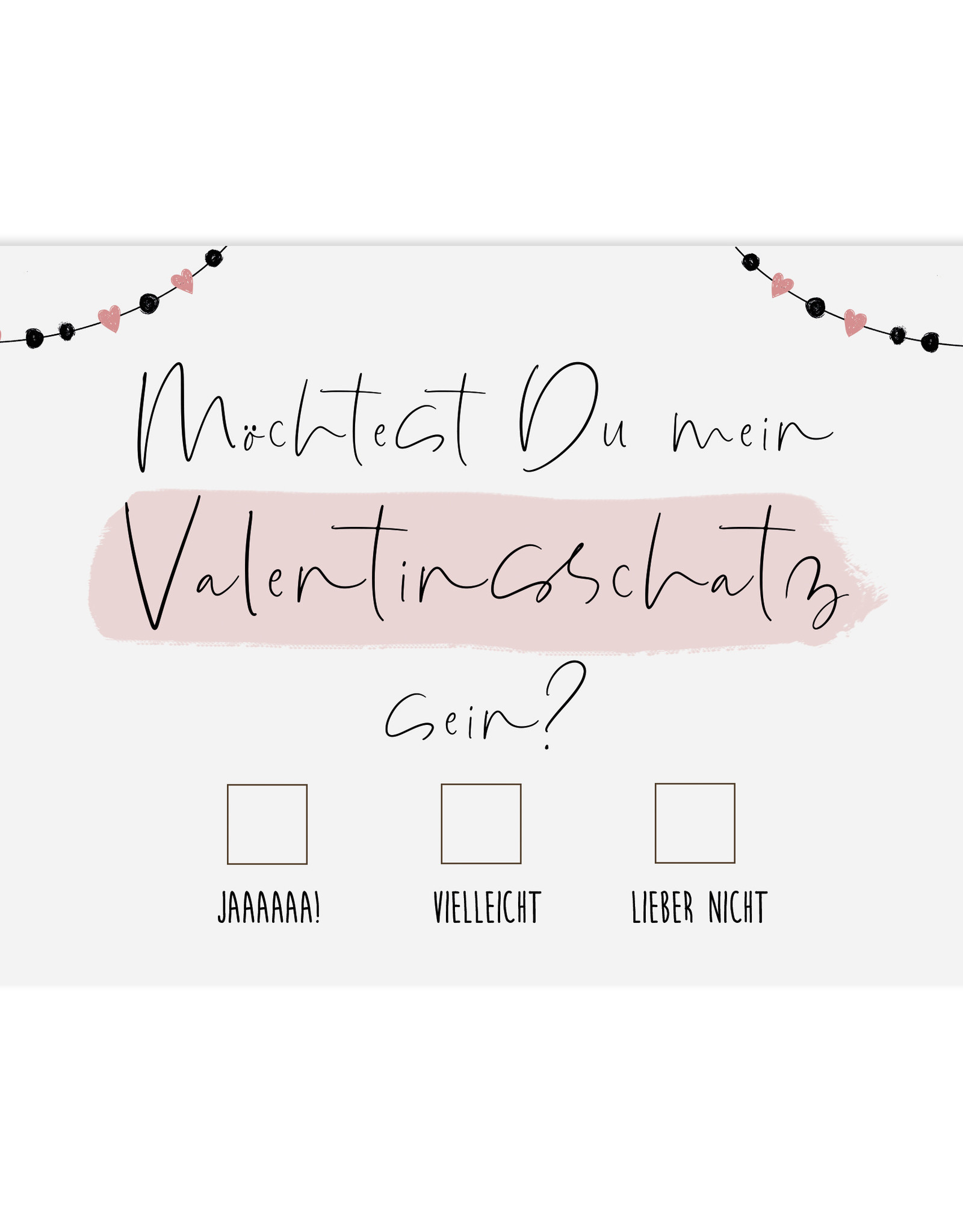 Postkarte Möchtest Du mein Valentinsschatz sein? Valentinstag Geschenk