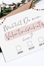 Postkarte Möchtest Du mein Valentinsschatz sein? Valentinstag Geschenk
