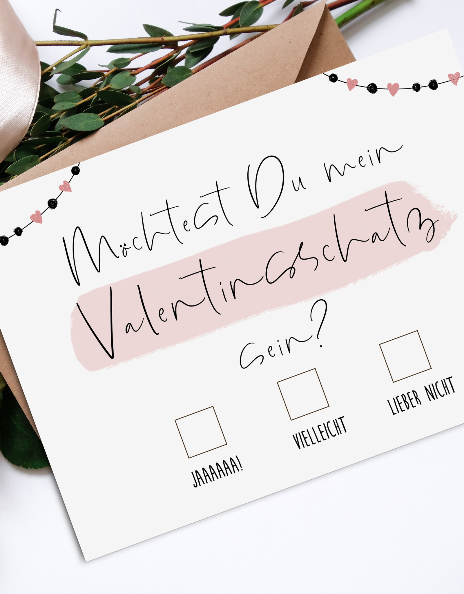 Postkarte Möchtest Du mein Valentinsschatz sein? Valentinstag Geschenk