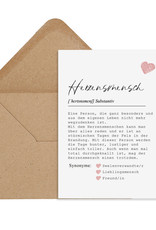 Postkarte HERZENSMENSCH Definition inkl. Briefumschlag Beste Freundin Geschenk