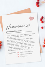 Postkarte HERZENSMENSCH Definition inkl. Briefumschlag Beste Freundin Geschenk