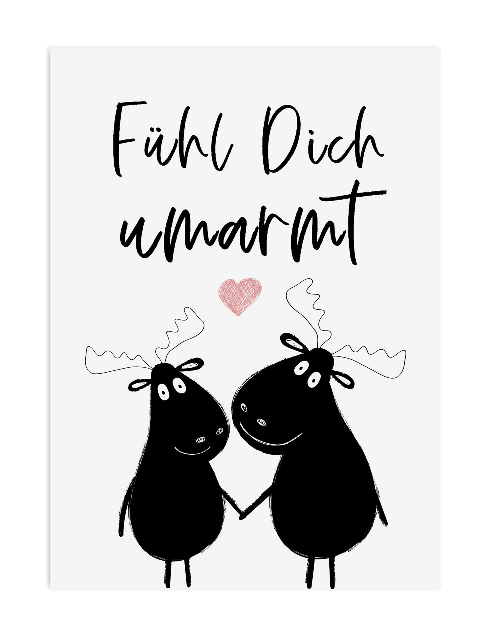 Postkarte Fühl Dich umarmt ELCHE Geschenk Freundin