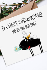 Geburtstagskarte Du hast Geburtstag ELCH Geschenk Freundin Postkarte