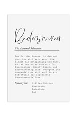 Poster BADEZIMMER Definition DIN A4 Bad Poster Definition Wandbild