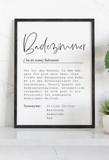 Poster BADEZIMMER Definition DIN A4 Bad Poster Definition Wandbild