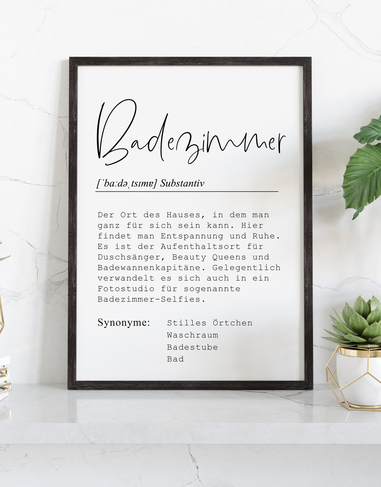 Poster BADEZIMMER Definition DIN A4 Bad Poster Definition Wandbild