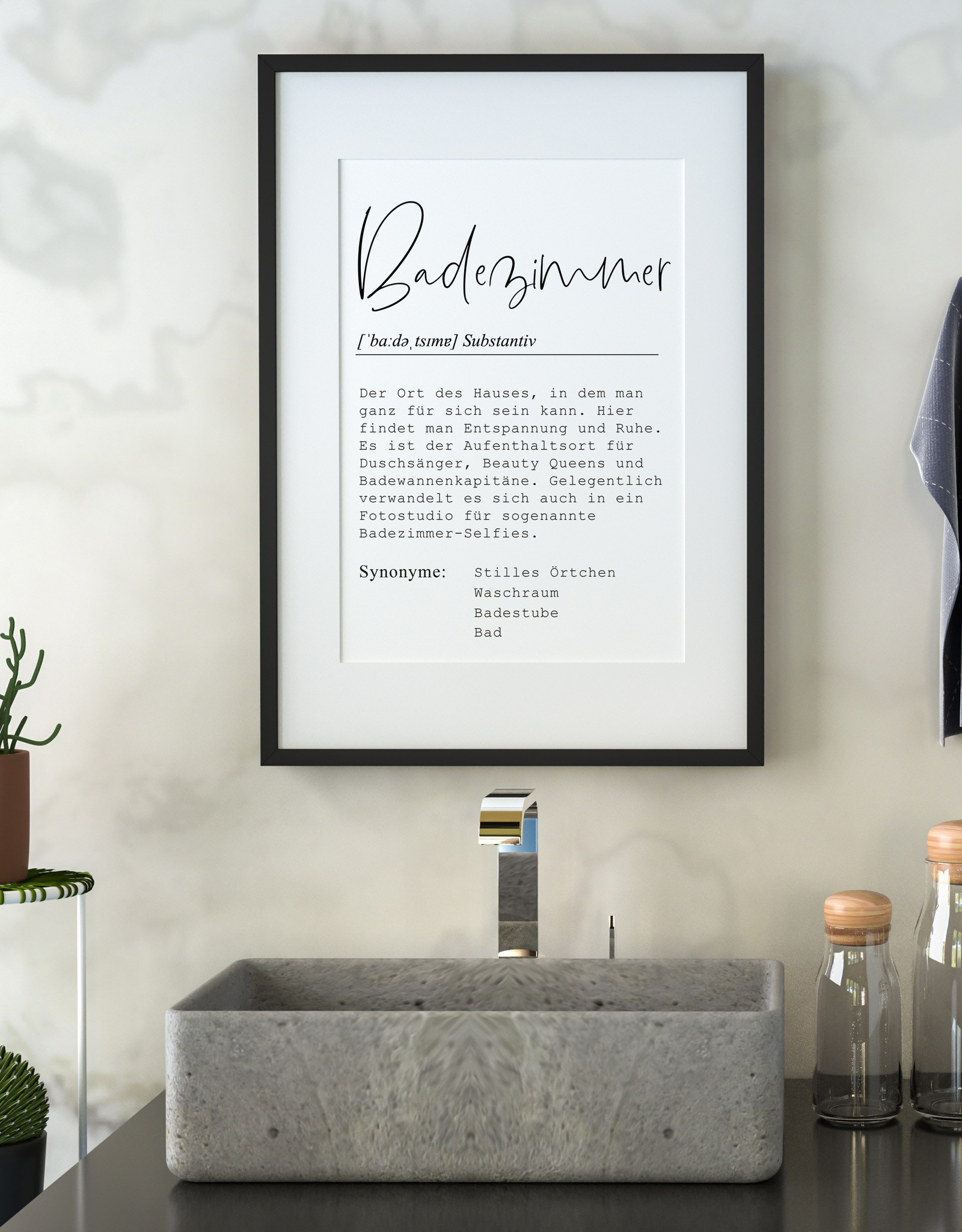 Poster BADEZIMMER Definition DIN A4 Bad Poster Definition Wandbild