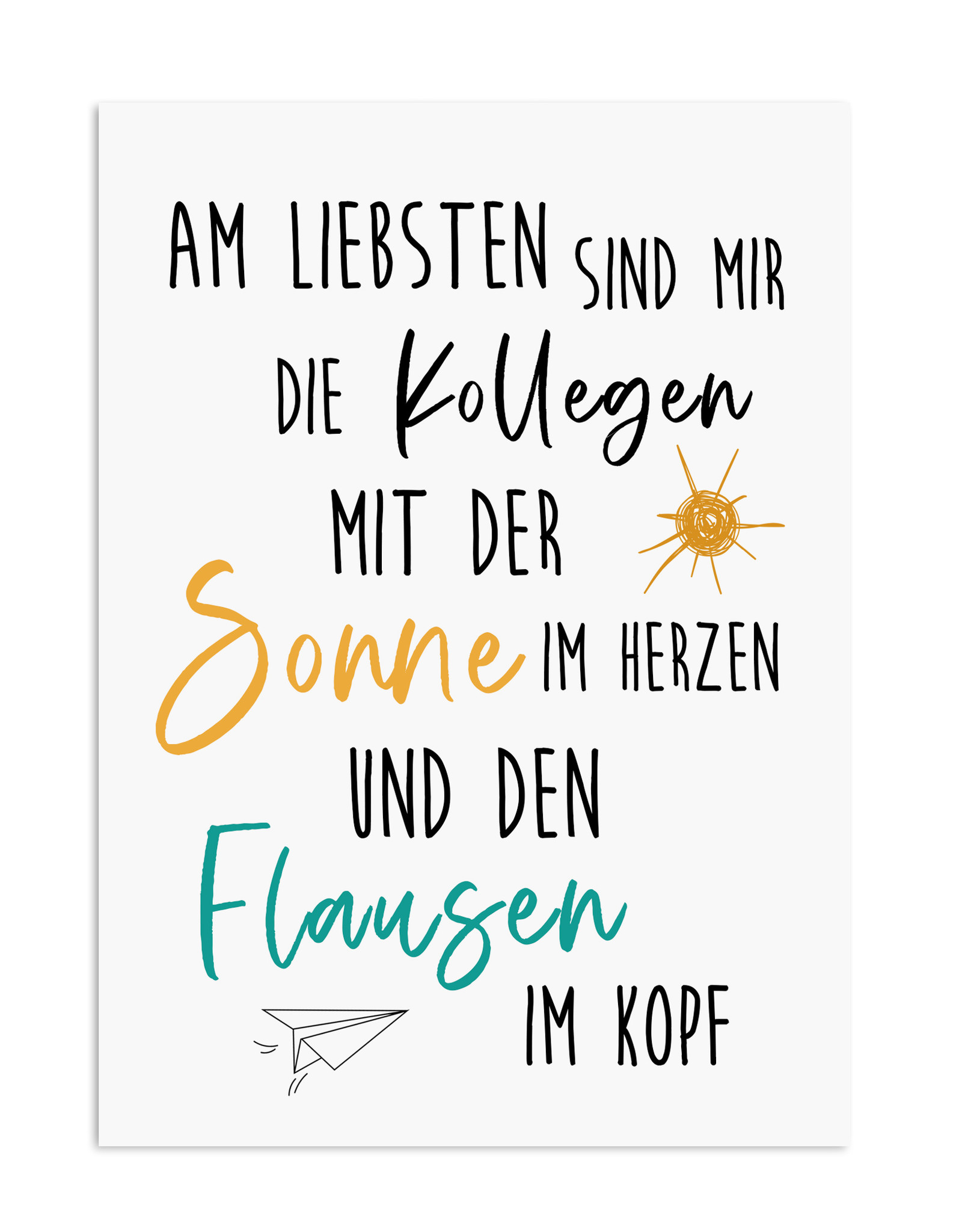 Postkarte Kollegen Abschied FLAUSEN im Kopf Kollegen Geschenk Postkarte Sprüche Ruhestand Karte