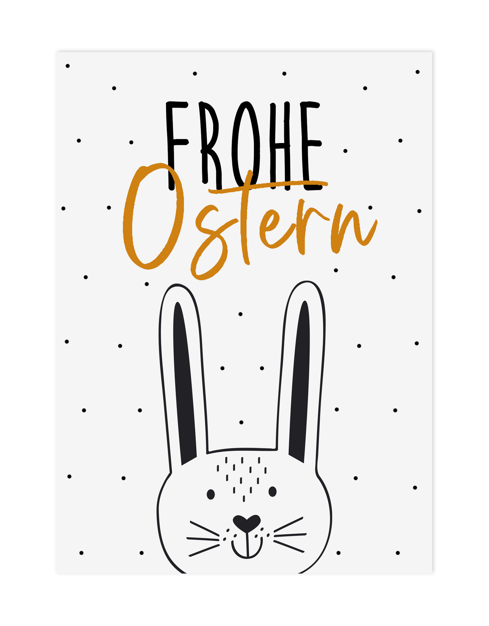 Osterkarte FROHE OSTERN schwarz weiß Ostern Geschenk