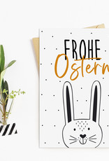 Osterkarte FROHE OSTERN schwarz weiß Ostern Geschenk