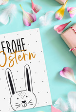 Osterkarte FROHE OSTERN schwarz weiß Ostern Geschenk