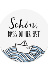 50 Sticker TAUFE Schön, dass Du hier bist Gastgeschenk Taufe Aufkleber