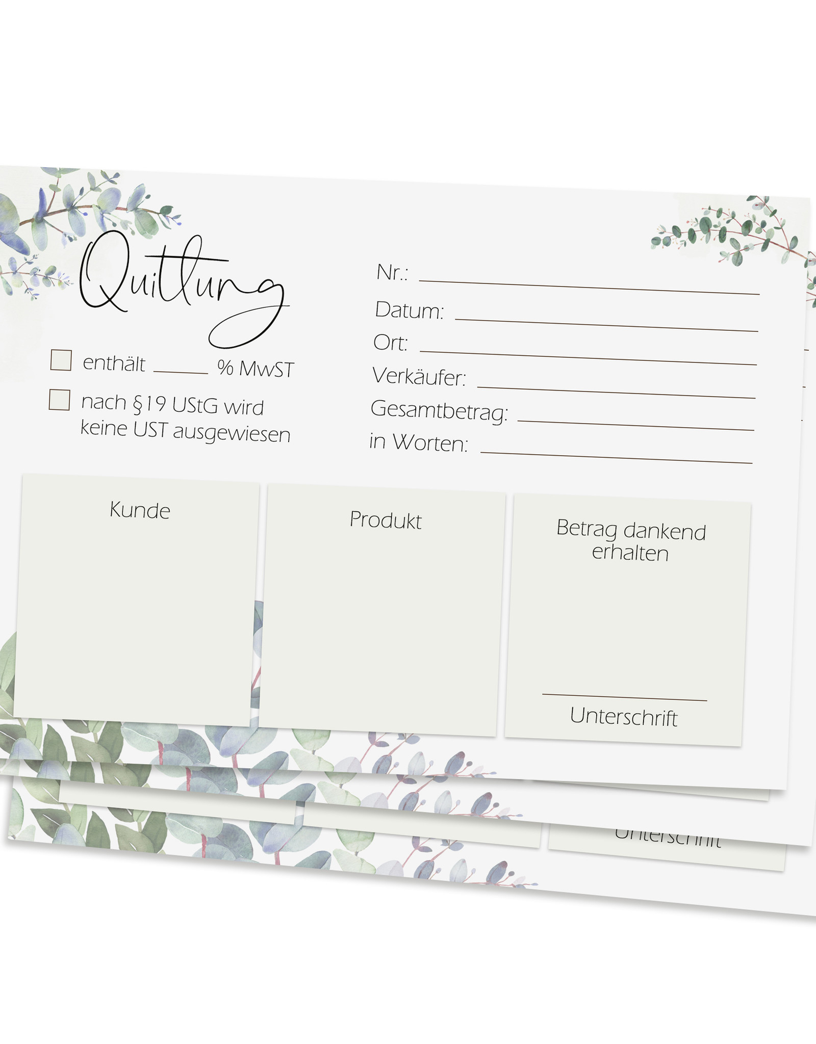 3 x Quittungsblock A6 mit Durschlagepapier 3 Stück