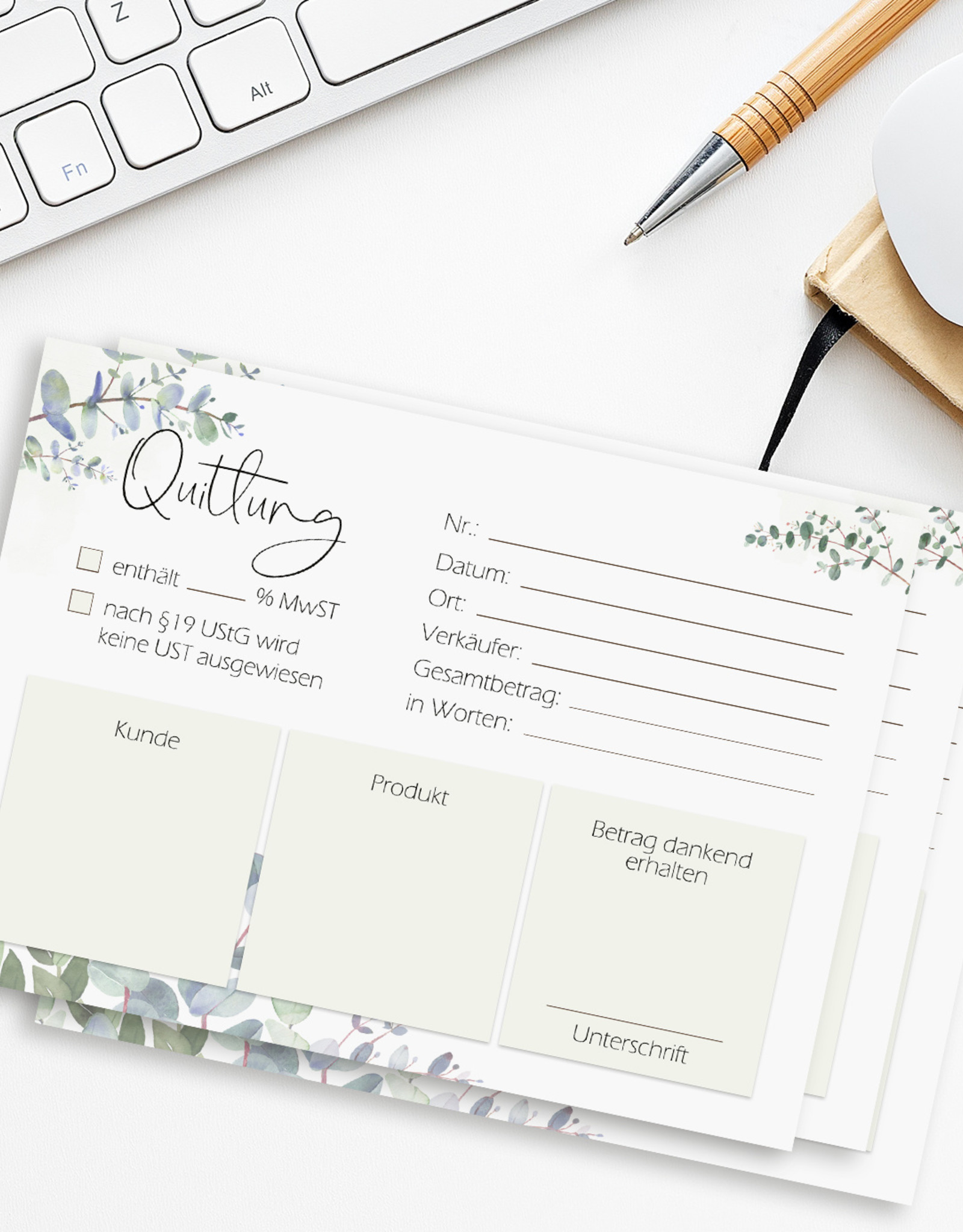 3 x Quittungsblock A6 mit Durschlagepapier 3 Stück