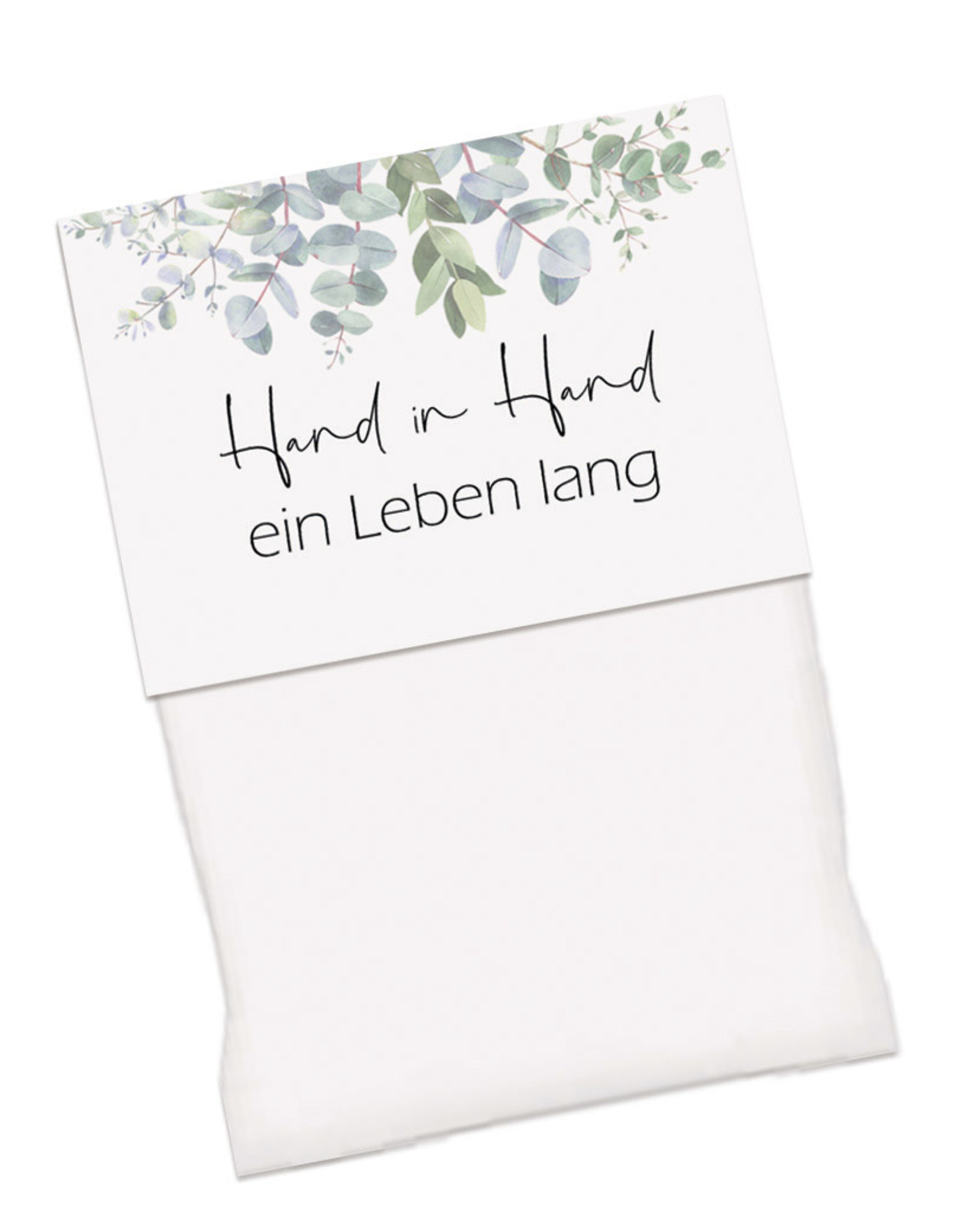 Gastgeschenk zur Hochzeit Hand in Hand ein Leben Lang EUCALYPTUS