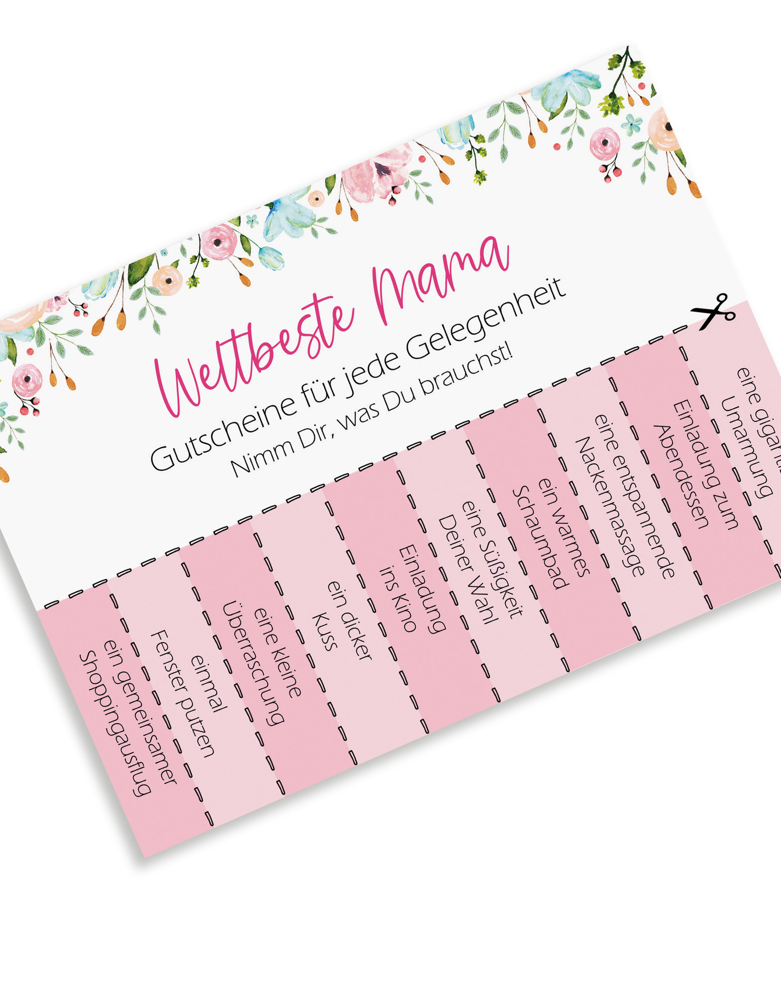 Muttertagskarte GUTSCHEINE Mama Postkarte Muttertag Geschenk