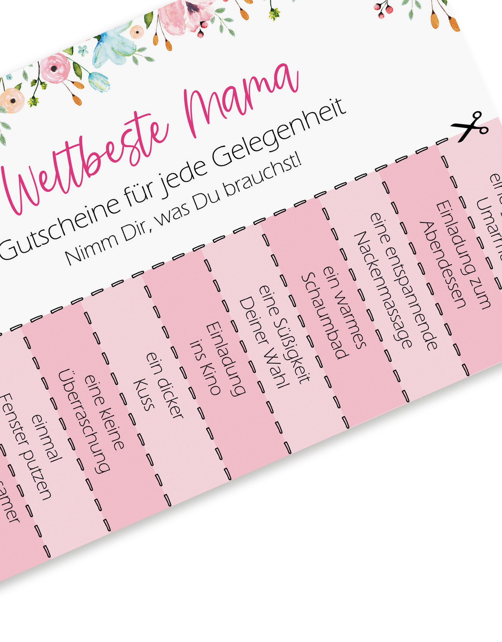 Muttertagskarte GUTSCHEINE Mama Postkarte Muttertag Geschenk