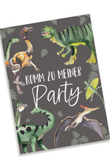 5 x Einladungskarten Kindergeburtstag DINOSAURIER Einladungen Kindergeburtstag