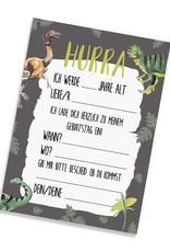 5 x Einladungskarten Kindergeburtstag DINOSAURIER Einladungen Kindergeburtstag