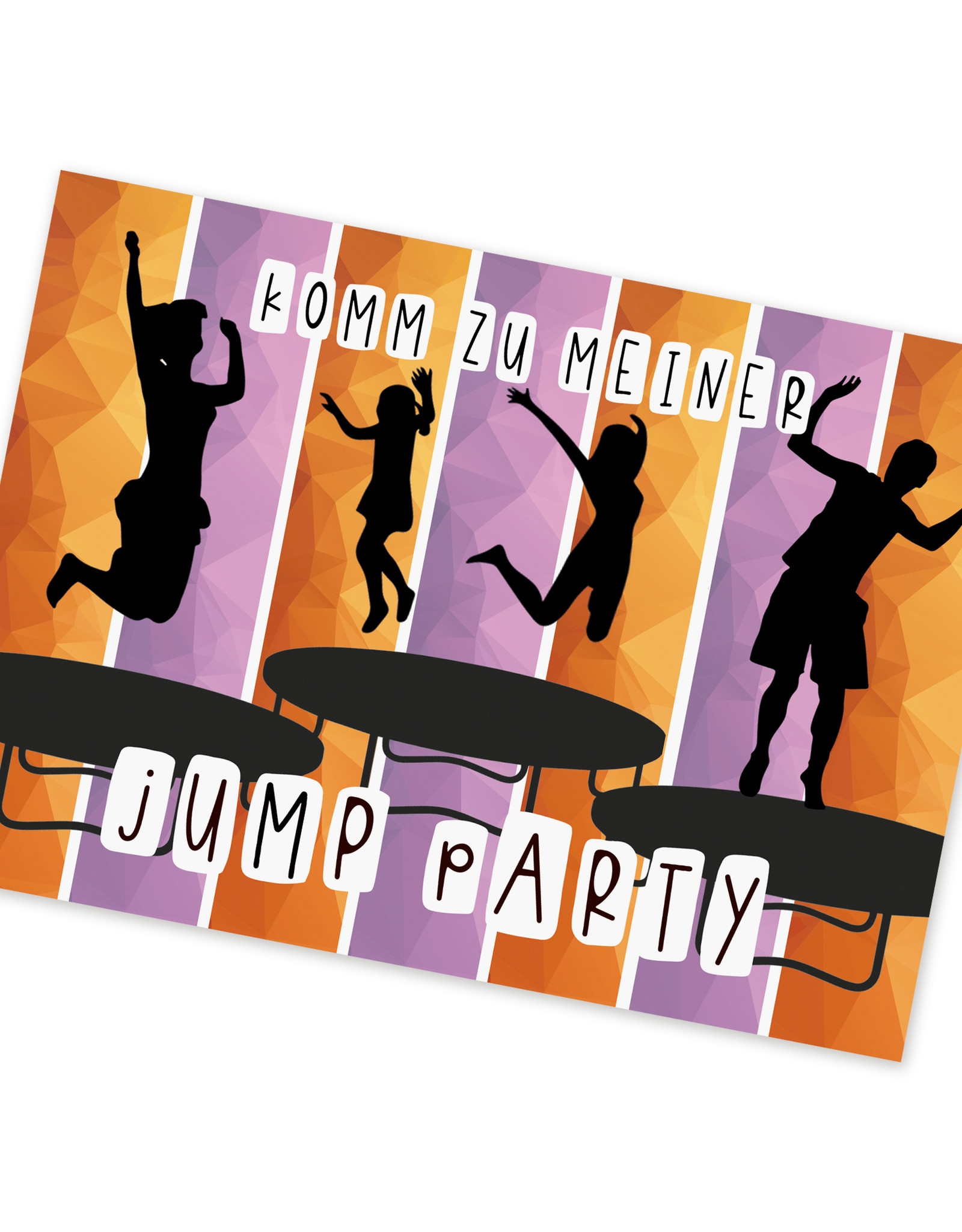 Einladungskarten Kindergeburtstag JUMP PARTY