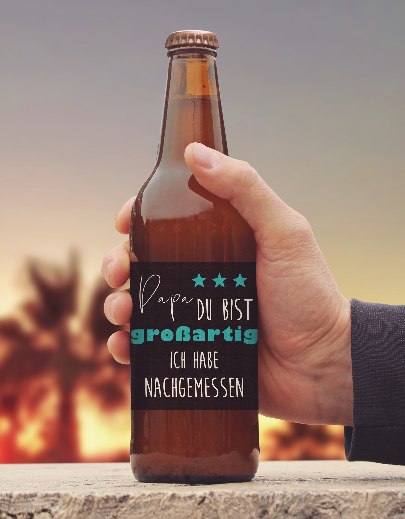 Flaschenetikett Bierflasche Vatertag Geschenk Papa du bist großartig Bierflaschen Aufkleber